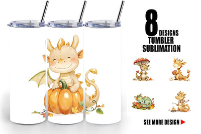 Tumbler Autumn Baby Dragons Sublimation artnoy 