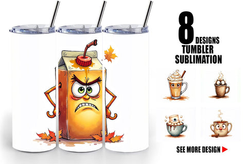 Tumbler Autumn Beverages Sublimation artnoy 