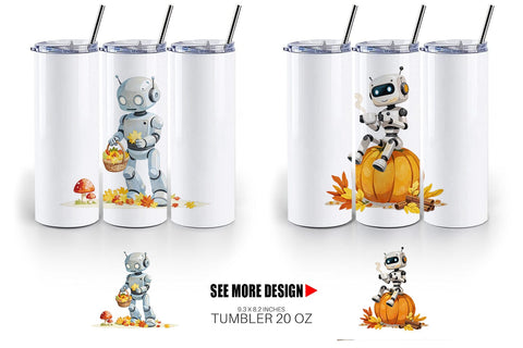 Tumbler Autumn Bot Friends Sublimation artnoy 
