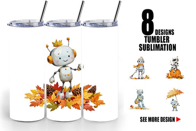 Tumbler Autumn Bot Friends Sublimation artnoy 