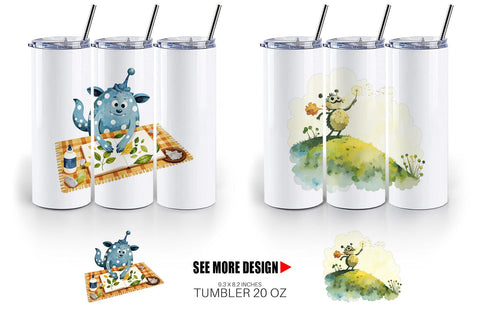 Tumbler Autumn Critter Monsters Sublimation artnoy 