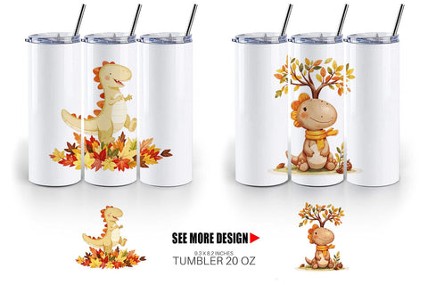 Tumbler Autumn Dino Friends Sublimation artnoy 