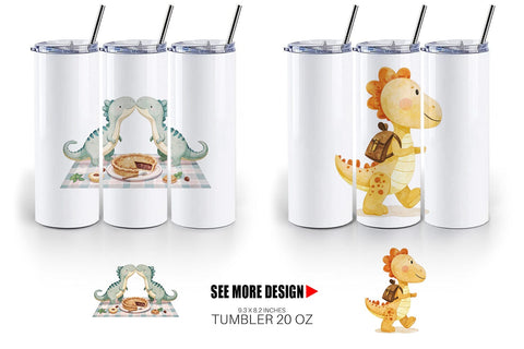 Tumbler Autumn Dino Friends Sublimation artnoy 
