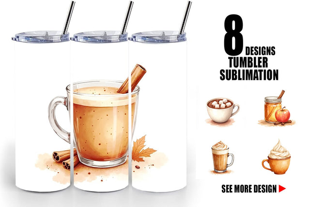 Tumbler Autumn Drinks Sublimation artnoy 