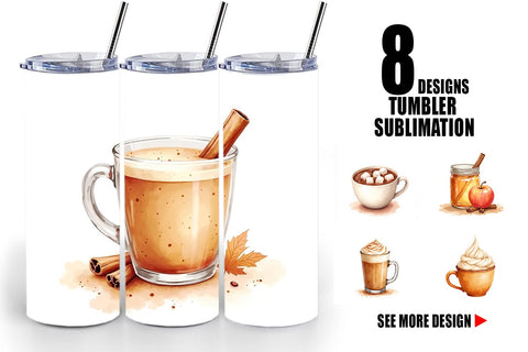 Tumbler Autumn Drinks Sublimation artnoy 
