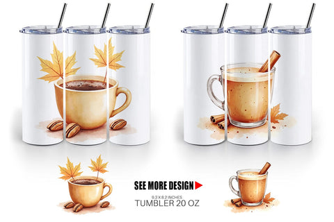 Tumbler Autumn Drinks Sublimation artnoy 
