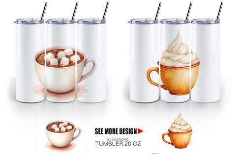 Tumbler Autumn Drinks Sublimation artnoy 