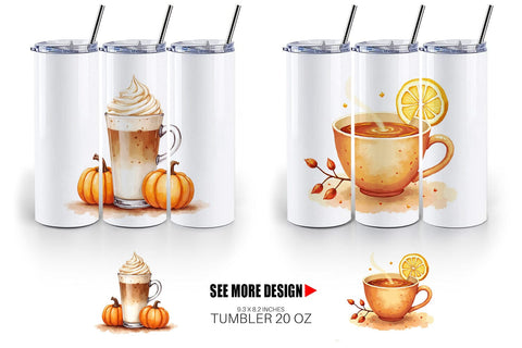 Tumbler Autumn Drinks Sublimation artnoy 