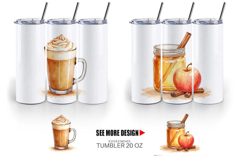 Tumbler Autumn Drinks Sublimation artnoy 