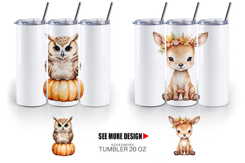 Tumbler Autumn Forest Cuties Sublimation artnoy 