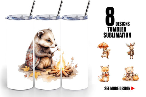 Tumbler Autumn Forest Cuties Sublimation artnoy 