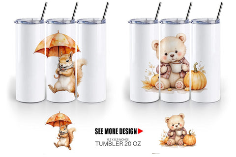 Tumbler Autumn Forest Cuties Sublimation artnoy 