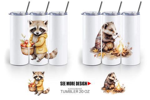 Tumbler Autumn Forest Cuties Sublimation artnoy 