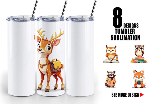 Tumbler Autumn Forest School Sublimation artnoy 