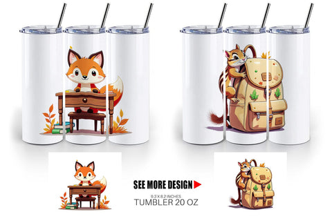 Tumbler Autumn Forest School Sublimation artnoy 