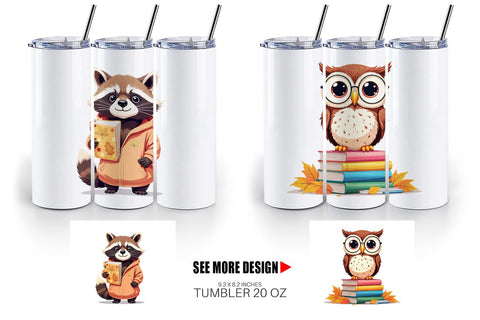 Tumbler Autumn Forest School Sublimation artnoy 