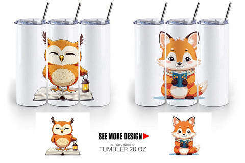 Tumbler Autumn Forest School Sublimation artnoy 