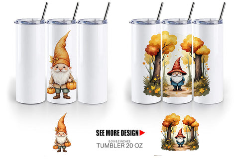 Tumbler Autumn Gnome Friends Sublimation artnoy 