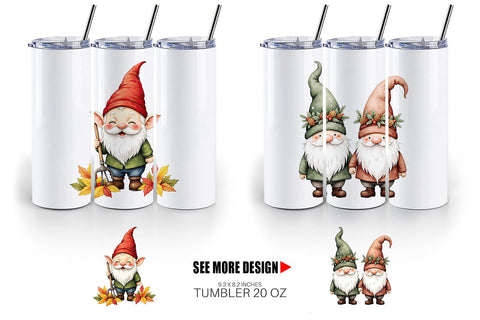 Tumbler Autumn Gnome Friends Sublimation artnoy 