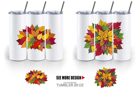 Tumbler Autumn Leaves Sublimation artnoy 