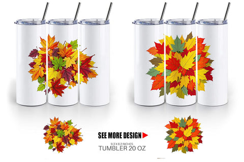 Tumbler Autumn Leaves Sublimation artnoy 