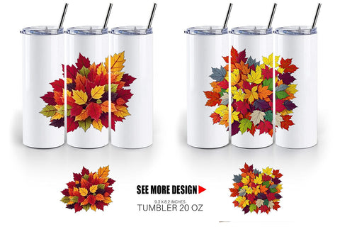 Tumbler Autumn Leaves Sublimation artnoy 