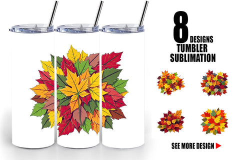 Tumbler Autumn Leaves Sublimation artnoy 