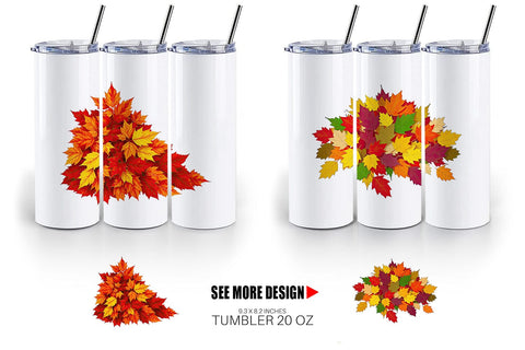 Tumbler Autumn Leaves Sublimation artnoy 