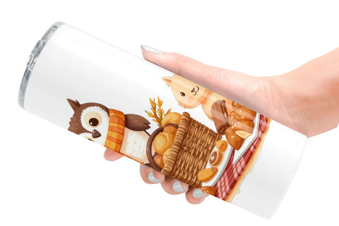 Tumbler Autumn Picnic Animals Sublimation artnoy 