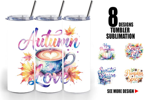 Tumbler Autumn Pumpkin Spice Quotes Sublimation artnoy 