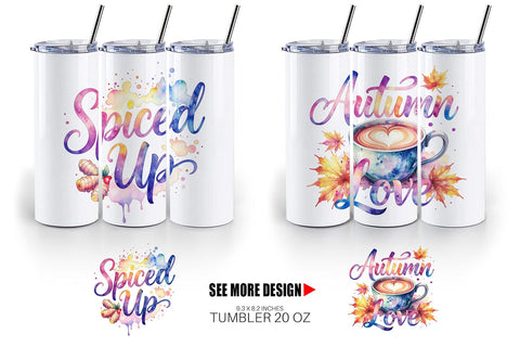 Tumbler Autumn Pumpkin Spice Quotes Sublimation artnoy 