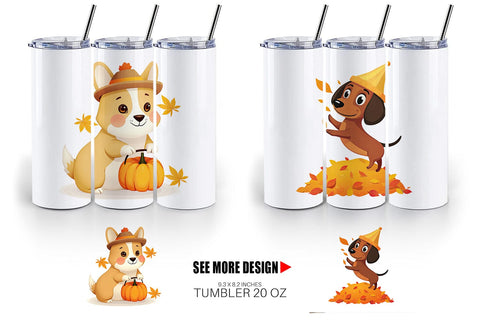 Tumbler Autumn Puppy Parade Sublimation artnoy 