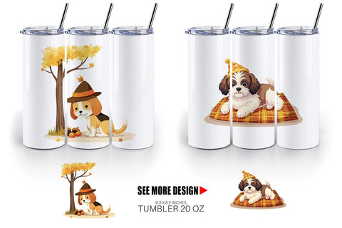 Tumbler Autumn Puppy Parade Sublimation artnoy 