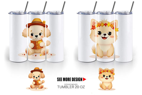 Tumbler Autumn Puppy Parade Sublimation artnoy 