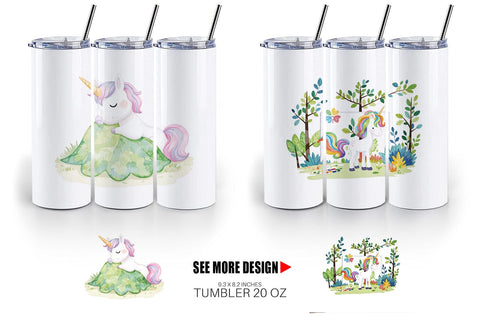Tumbler Autumn Unicorn Whimsy Sublimation artnoy 