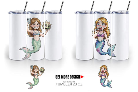Tumbler Awkward Alien Mermaids Sublimation artnoy 
