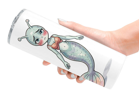 Tumbler Awkward Alien Mermaids Sublimation artnoy 