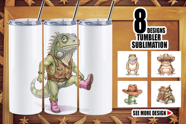 Tumbler Awkward Desert Animal Boho Watercolor Sublimation artnoy 