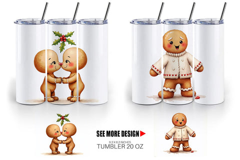 Tumbler Awkward Holiday Moments Gingerbread Sublimation artnoy 
