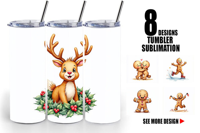 Tumbler Awkward Holiday Moments Gingerbread Sublimation artnoy 