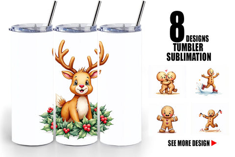 Tumbler Awkward Holiday Moments Gingerbread Sublimation artnoy 