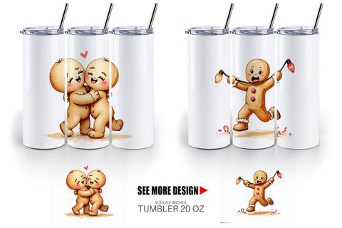 Tumbler Awkward Holiday Moments Gingerbread Sublimation artnoy 