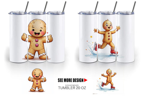 Tumbler Awkward Holiday Moments Gingerbread Sublimation artnoy 