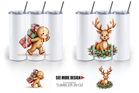 Tumbler Awkward Holiday Moments Gingerbread Sublimation artnoy 