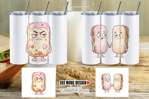 Tumbler Awkward Ice Cream Date Watercolor Sublimation artnoy 
