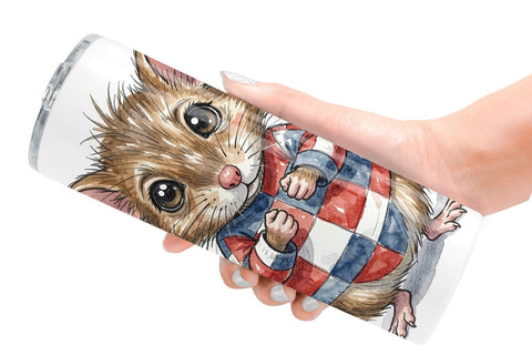 Tumbler Awkward Patriotic Animals Watercolor Sublimation artnoy 