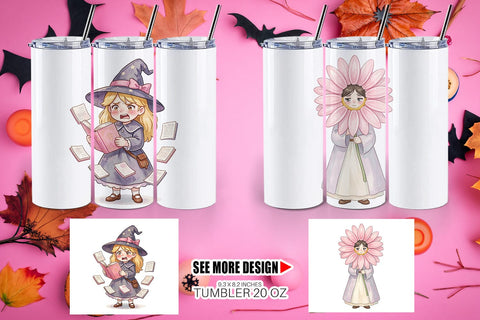 Tumbler Awkward Pink Witch Retro Watercolor Sublimation artnoy 