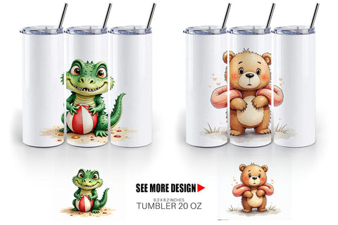 Tumbler Awkward Pool Animals Sublimation artnoy 