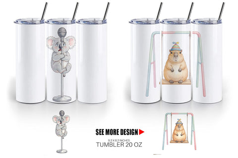 Tumbler Awkward Recess Misfits Watercolor Sublimation artnoy 