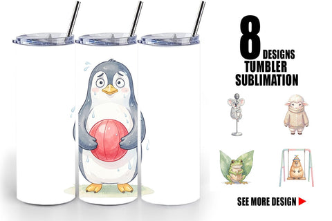 Tumbler Awkward Recess Misfits Watercolor Sublimation artnoy 